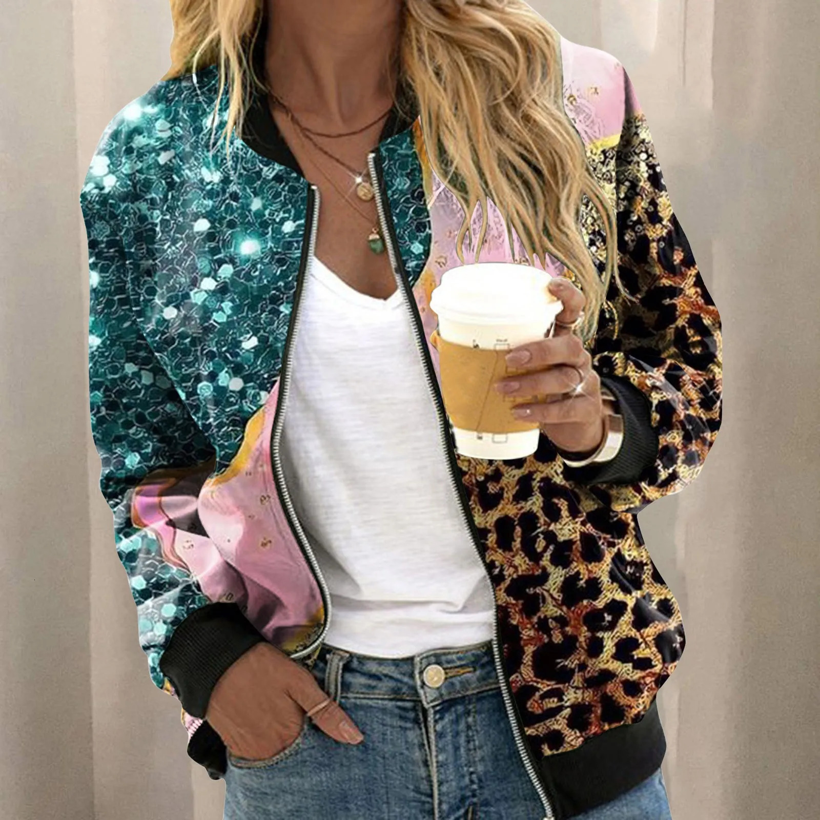 Womens Winter Jacket Outerwears Casual Daily Jackets Lightweight Zip Up Clothing 250226