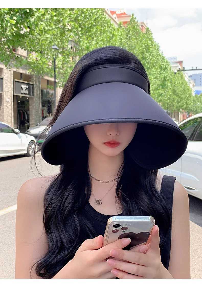 Summer Empty Top Str Hat For Women Bowknot Wide Brim Floppy Panama Hats Female La Visor C Outdoor Foldable Beach Sun CsXJ250304