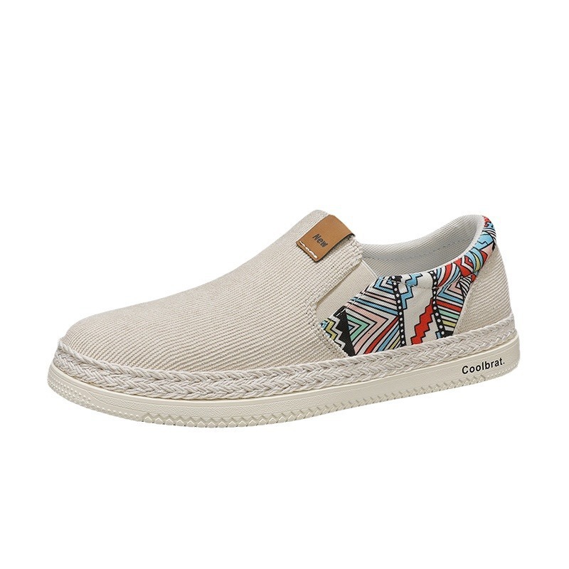 2025 Men s Famous Designer s New One Step Fashion Knitted Canvas Breathable Lightweight Compact And Popular Lazy Little White Casual Shoes