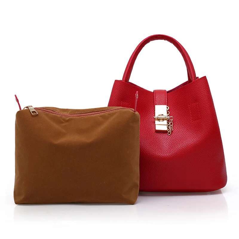 Women's Single Shoulder Large Capacity Designer Handbag Women's Crossbody Lychee Pattern PU Portable Bucket Bag Women's Crossbody Bag