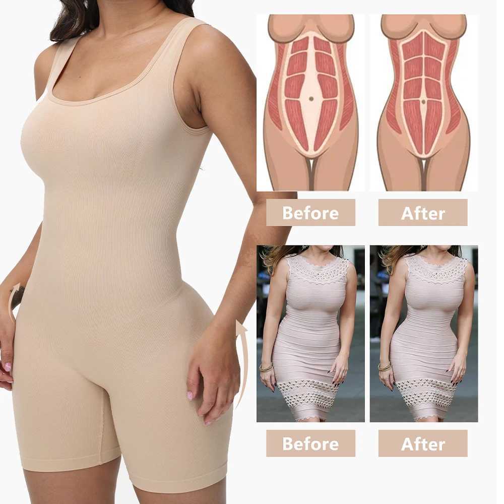 Full Body Shapewear Bodysuit for Women Compression Waist Trainer Body Shaper Bodysuit Fajas Underwear Slim Corset BodysuitsXJ250304