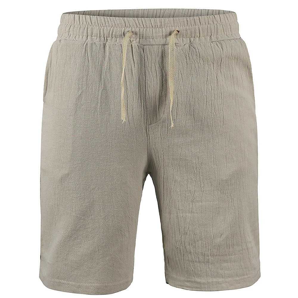 KB New Mens Cotton Linen Shorts Pants Male Summer Breathable Solid Color Linen Trousers Fitness Streetwear S-3XLT250304