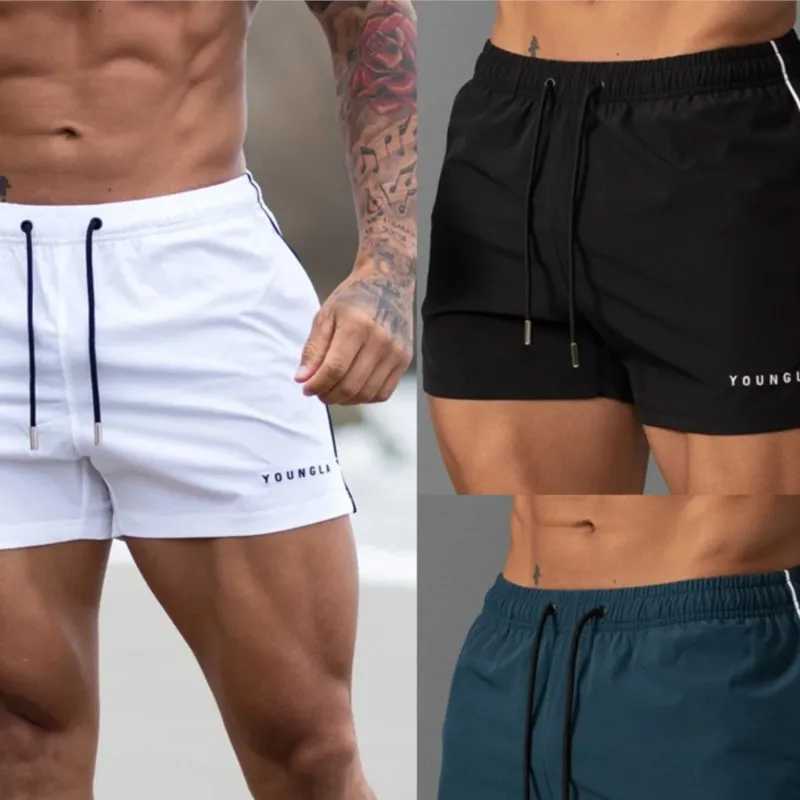 YA New Summer Mens Shorts Jogger Gym Sports Fitness Running Basketball Training Beach Shorts Quick Drying Breathable ShortsT250304