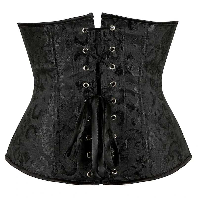 Bur Fashion Corset Womens Lace up Bone Jacquard Brocade Waist Training Underwear CorsetXJ250304
