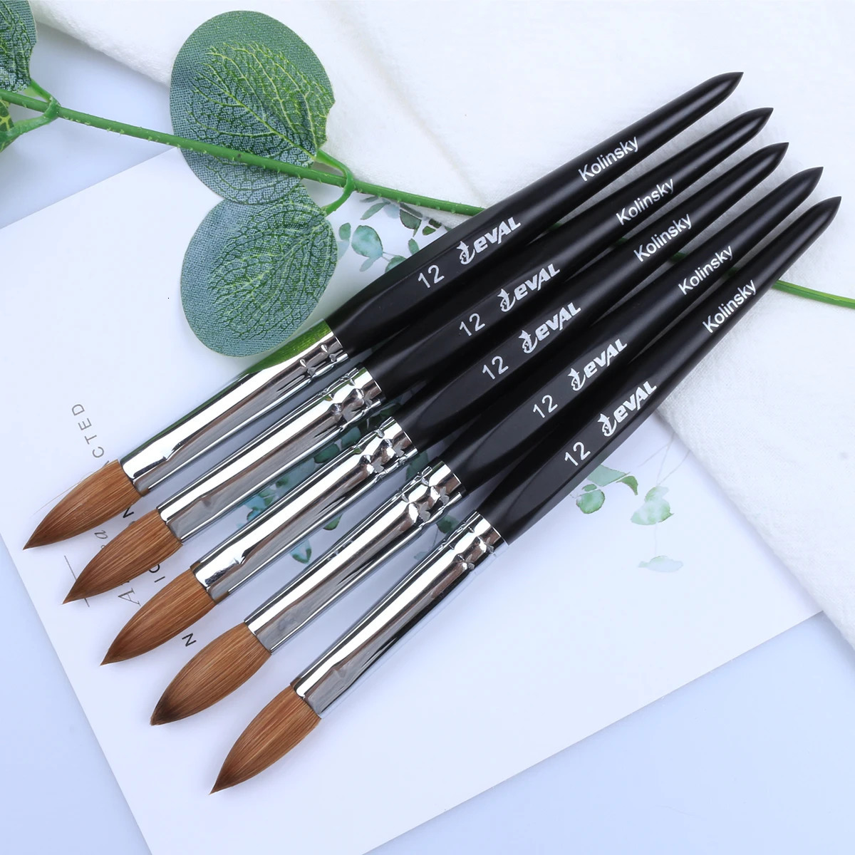 Eval Pure Kolinsky Hair Nail Brushes Acrylic Nail Painting Brush Professional UV GEL Nail Manicure Powder Pedicure Art Tools 250304