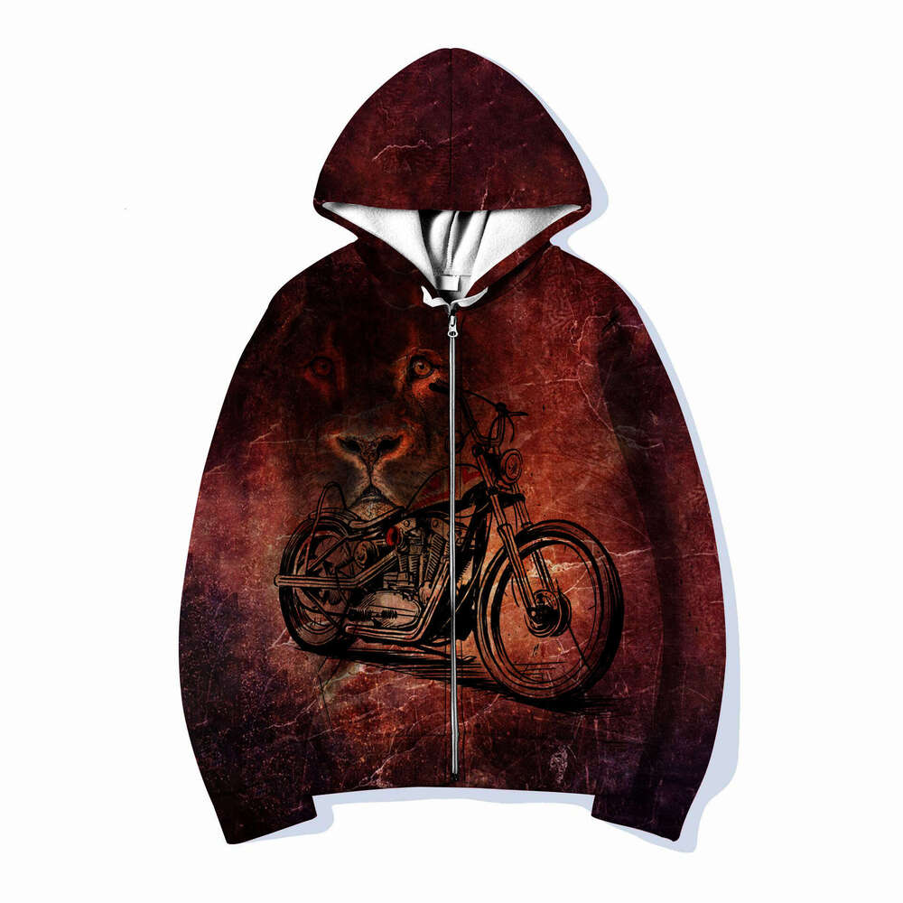 Spring and Autumn 3D Digital Printing Zipper Long Sleeve Hoodie for Men
