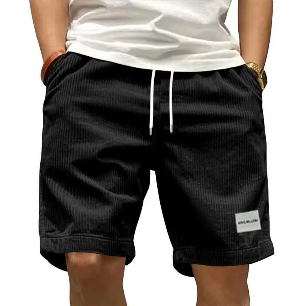 Vintage Cargo Shorts Mens Summer Trendy Retro Corduroy Short Pants Mens Casual Solid Color Shorts Sports Breathable SweatpantsT250304