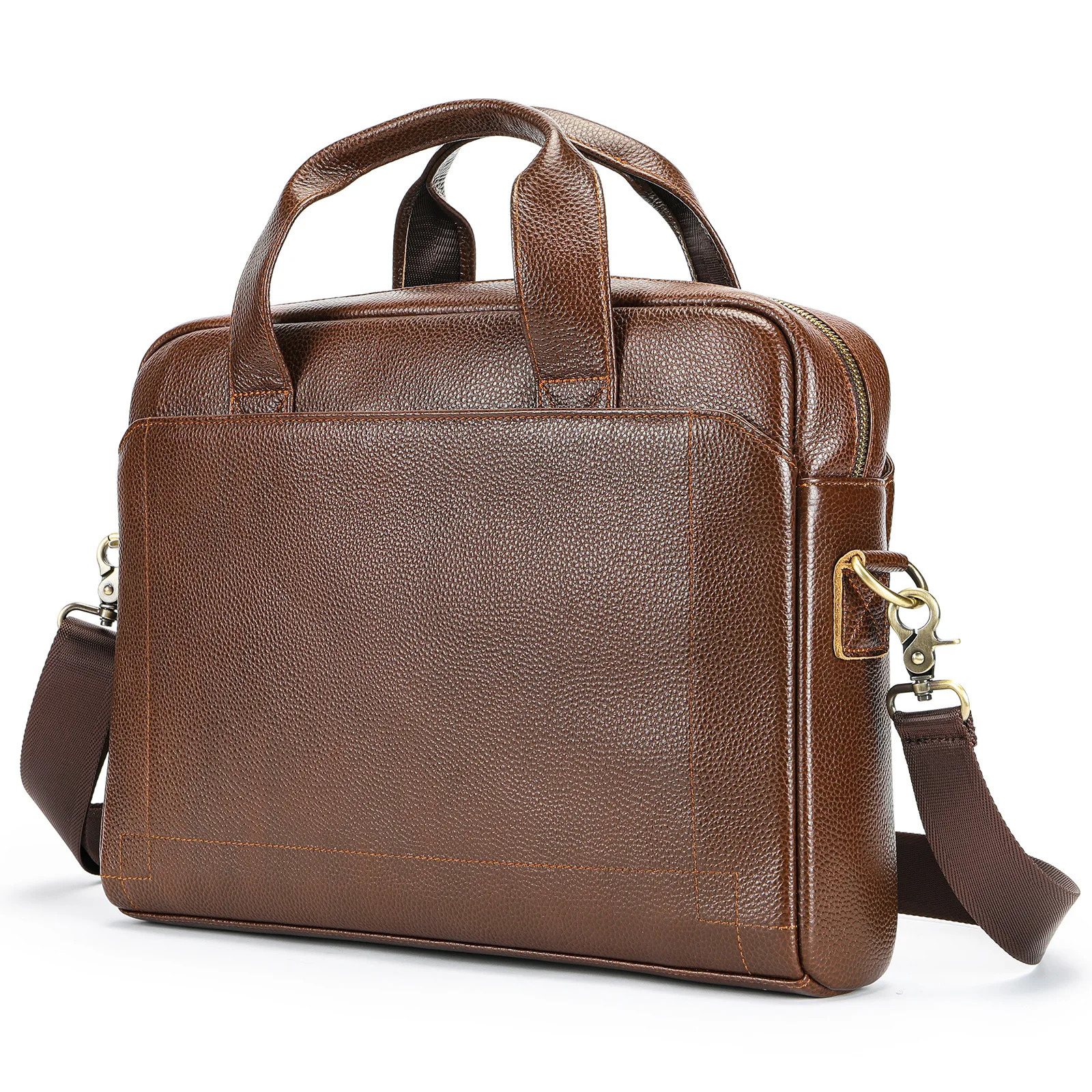 Sell Mens Leather Briefcase Bag Genuine Cowhide Man Laptop Bag Business Handbags For Male Leather Tote Attache Case A4 Size 250228
