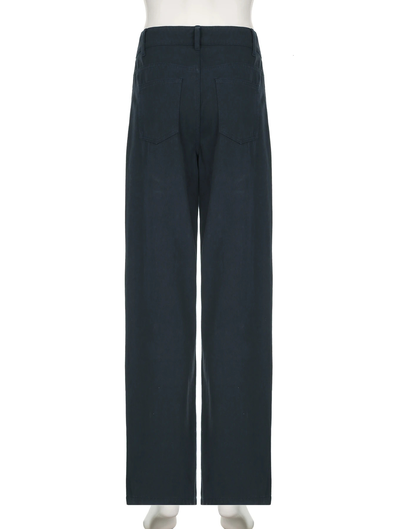 IAMSURE Casual Loose Rivet Jeans Wide Leg Pants Basic LowWaisted Straight Pant 2025 Spring Autumn Streetwear Ladies 250227