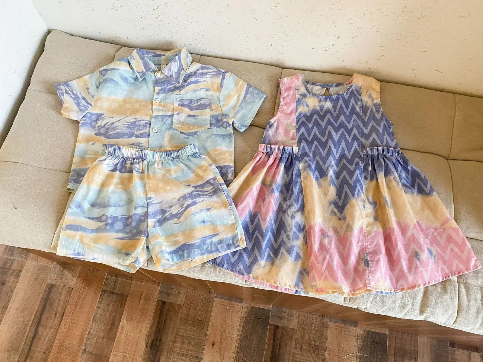 Brother And Sister Clothes Summer Baby Boys Shirt Suit Beach Holiday Clothes Or Girl Vest Dress 250304