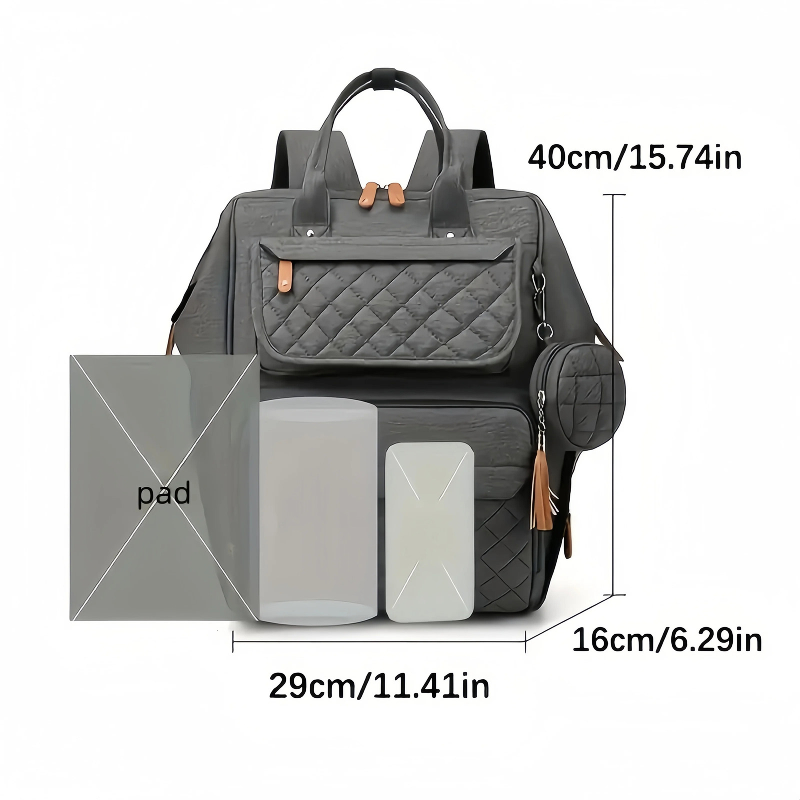 Ship from US Fashion mom bagdiaper pad waterproof simple lightweight bagshoulder portable outdoor travel multifunctional warm backpack 250304FBB