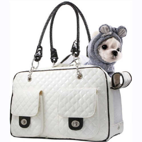 Portable outdoor dog bag small dog transport bag airline approved leather travel Chihuahua Teddy PU dog tote bag X240827