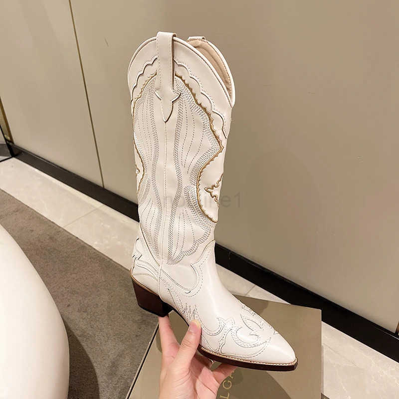 Wens Boots Autumn Winter White Knee High Boots Big Size 41 Wen Cfy Walking Fem Wern Cowboy Boot Wens Shoes Z250304