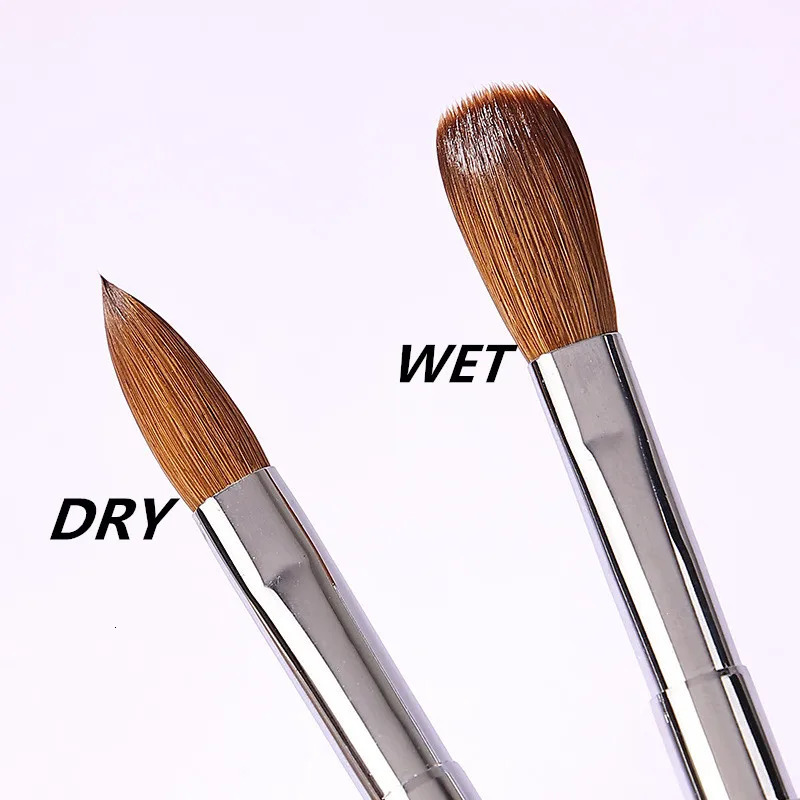 Green nail art brush Kolinsky nylon hair brush gel UV polishing tool carving painting nail chalk 250304