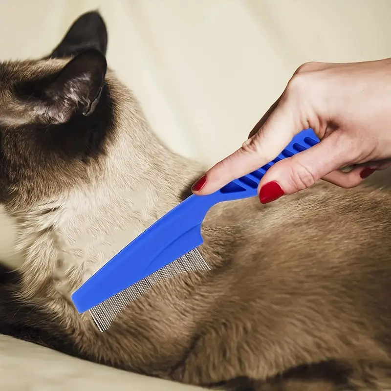 6PCS Flea Lice Cat Dog Metal Deshedding Removal Tear Stain Brush Pet Grooming Comb Kit Tool