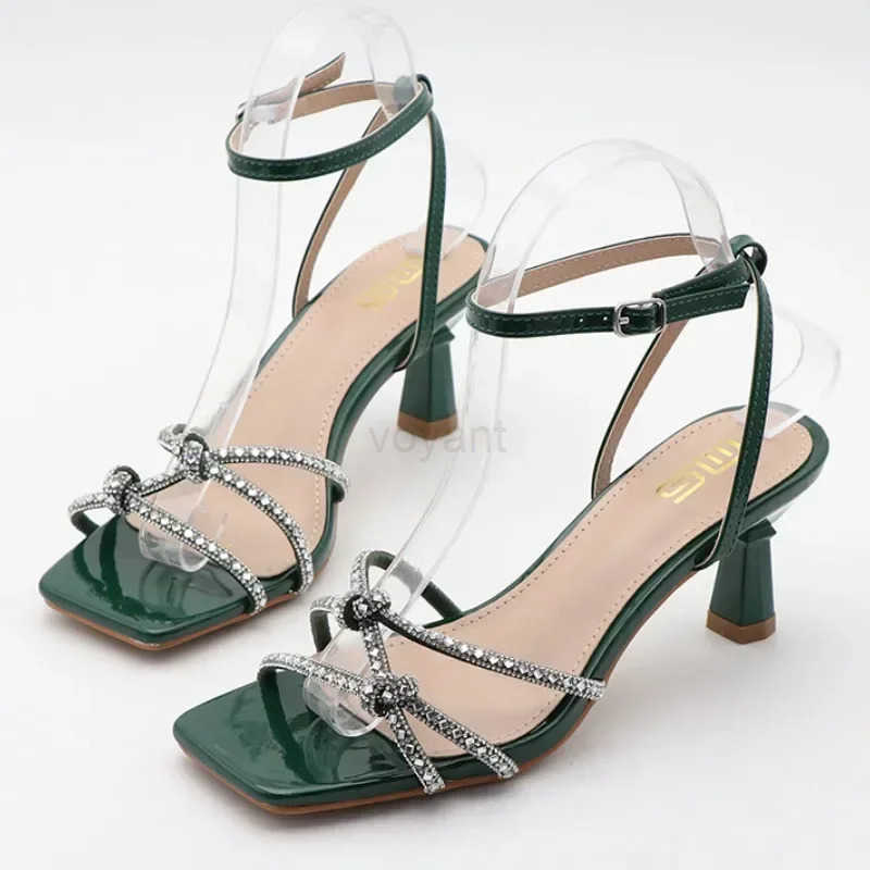 Diamd Sandals for Wen Summer Open Toe Party Dress Shoes Elegant Slingbacks Shoes Brand Fi Rhine High H Wen Z250304