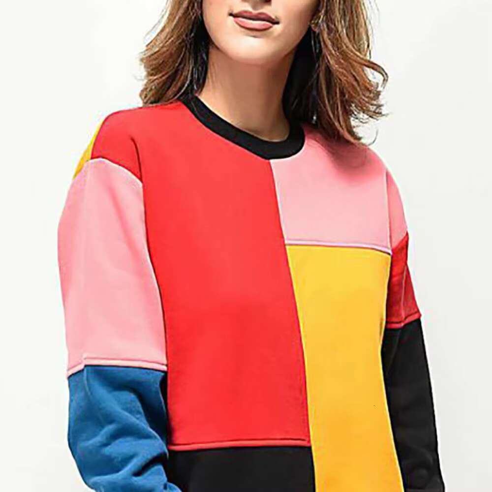 Wholesale Woman's In Block Change Design Polyester Made Long Sleeve Pullover Hoodies Forwoman's