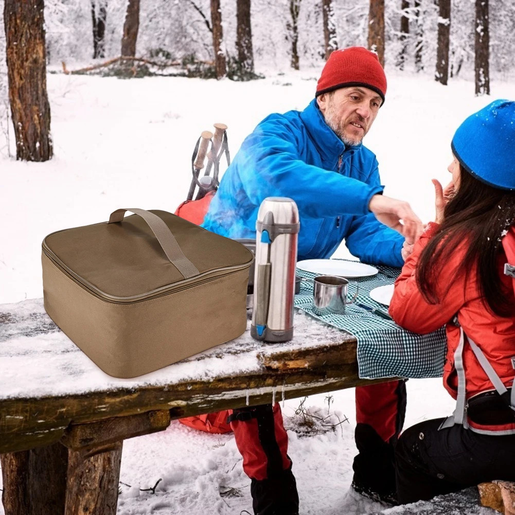 Ship from US Outdoor camping gas tank storage bag large capacity cooking stove box ground nail tool container Utensils kit 250304FBB