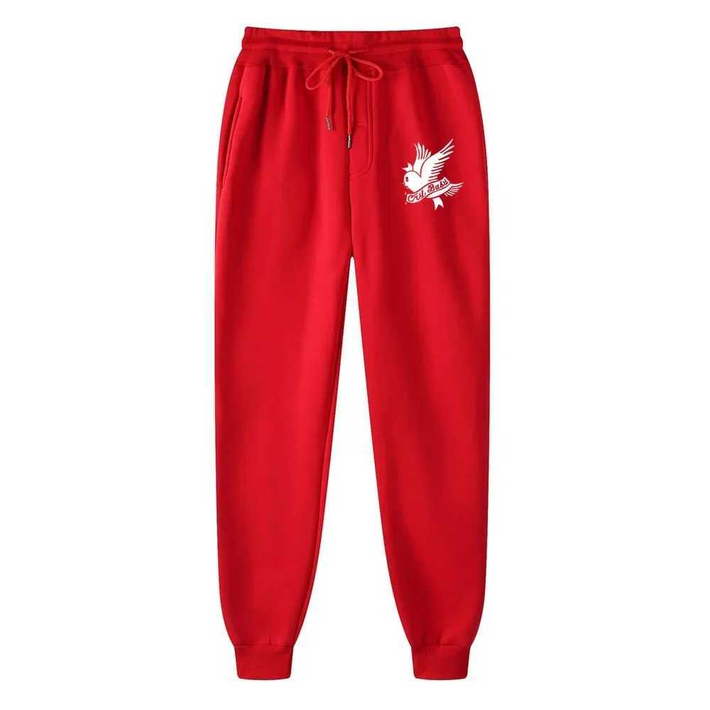 Fashionable white dove print mens pants street hip-hop casual pants fitness jogging Lil Peep sweatpants autumn trousers S-3XLXJ250303