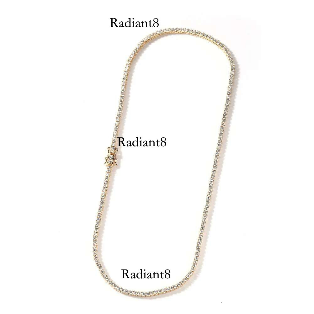 Andara 2mm Row AAA Zircon Tennis Chain Personality Trend Necklace For Men&Women Jewelry Gifts