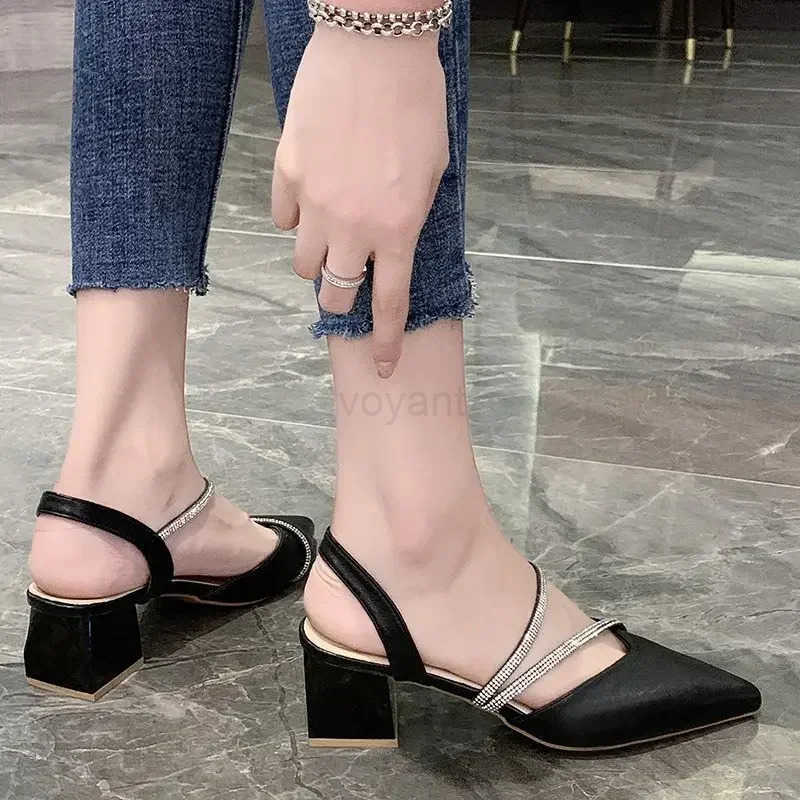 Shoes Trend 2024 Mirror Luxury Sandal Fem Party Sandals Ladies Block H Designer Elegant Cfortable Chunky Summer New Hot Z250304