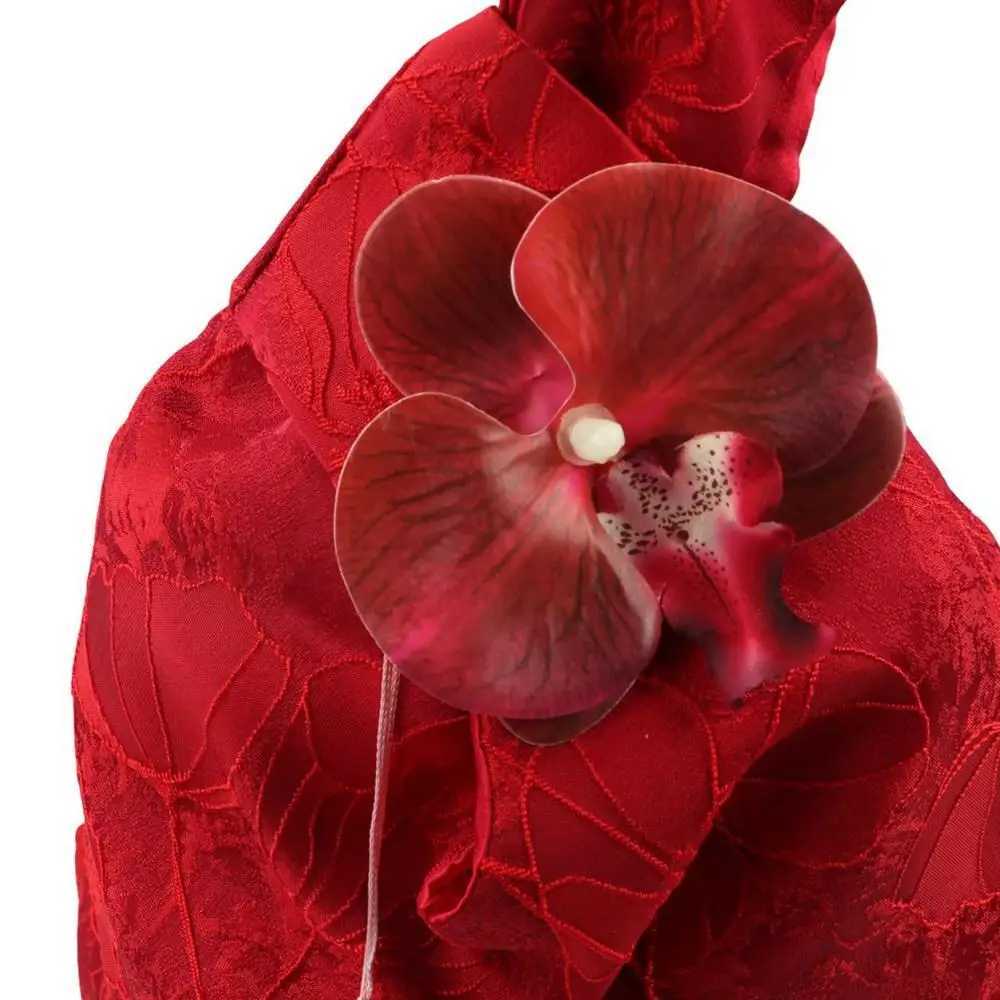 Cheongsam Accessories Tassel Knot Wrist Bag Flower Pendant Red Embroidery Handbag Wedding Candy Bag Small Item Pouch Z250303