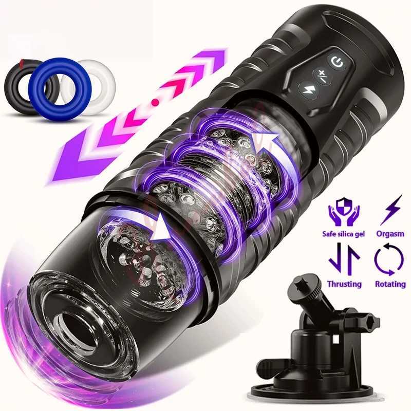 Hannibal Automatic Male Masturbator 7 Pushing Rotating Modes Masturbator Cup Pocket Penis Sex Toy M250304