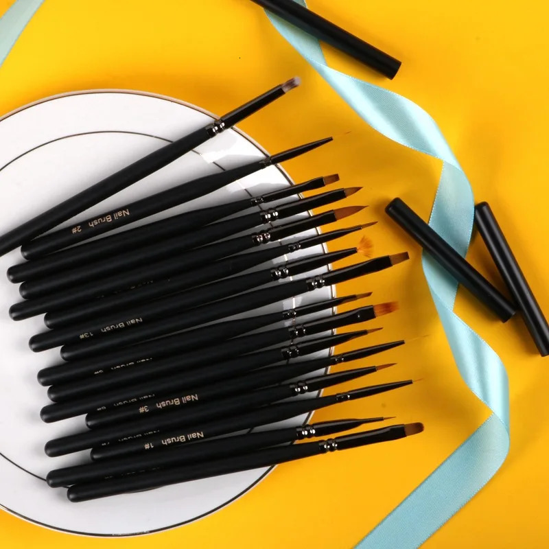 16Pcs Professional Nail Brush For Manicure Gel Brushes For Nail Art Acrylic Liquid Powder Carving Pen Gradient Tool Manicure 250304