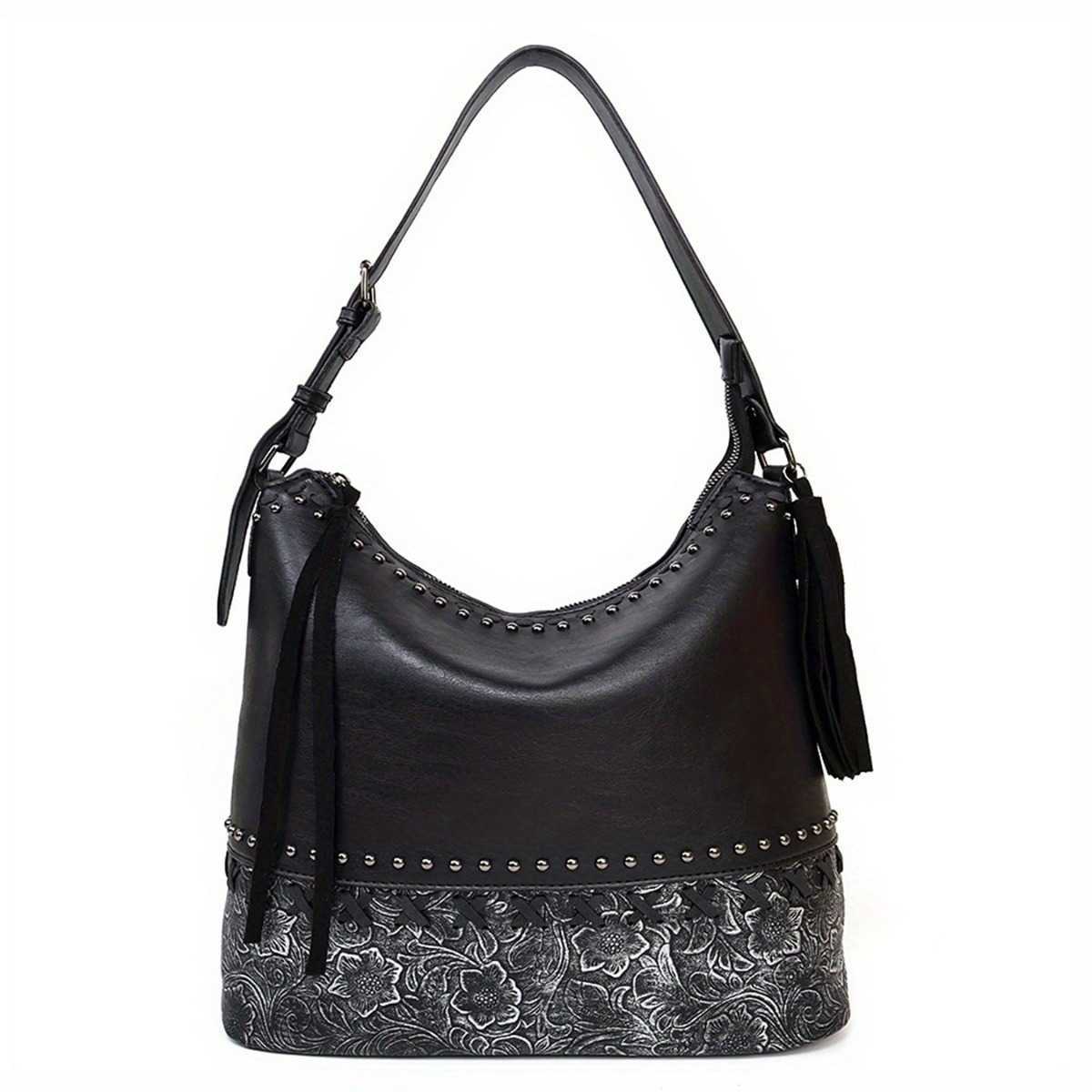 Embossed hand-held crossbody bag, niche ethnic style, large capacity commuting versatile leather shoulder bag 250315
