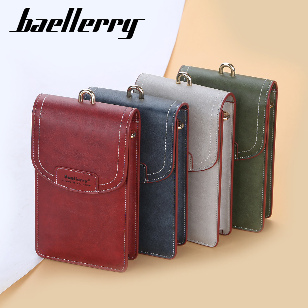 Baeellerrys womens wallet Korean version fashionable and versatile large capacity suction buckle feeling crossbody phone bag 250304