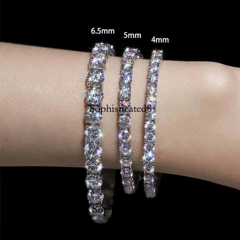 3/3.5/4/5mm Real Moissanite Bracelet Sparkg S Sterg Sier Wedding Party Dia Jewelry