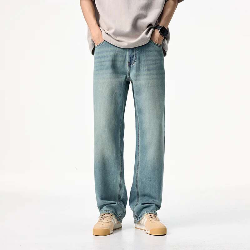 Spring-Summer Clanfit Trend-E Casual Slim Slicker Lyocell Basic All-Match Jeans
