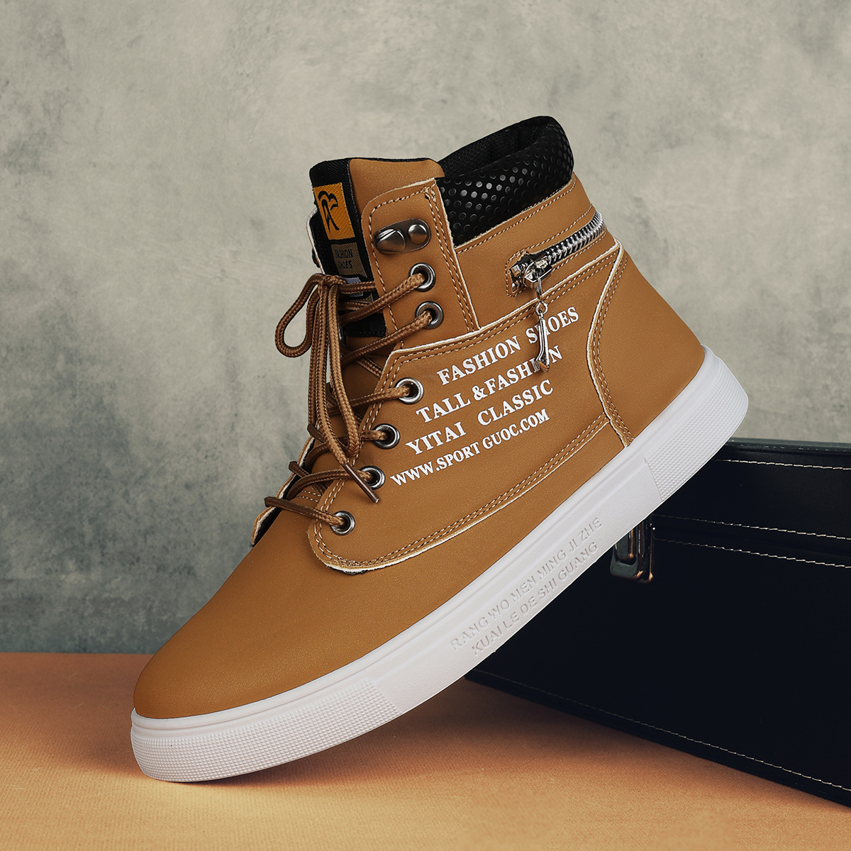 2025 New Plus Size Niche Designer Men's Shoes High Top Men's Clothing Seasonal Styles Fashionable And Versatile Board Shoes Casual Sports Sh