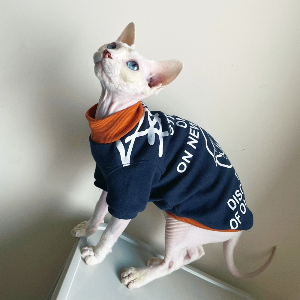Male Cat Fleece Dinosaur Sweatshirt, Thick Warm Coat for Sphynx Cat,Long sleeves Sweater for Kittens,Devon Rex Outwear in Autumn