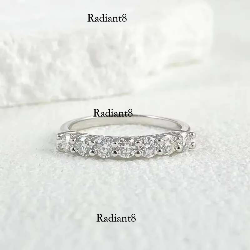 NeeTim Full Moissanite Ring for Women S Sterg Sier with White Gold Plated Dia Wedding Bridal Band Rings Fine Jewelry