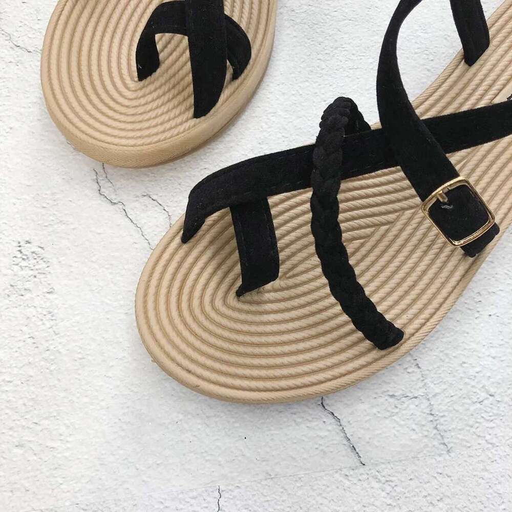 Roman Women 12 Shoes Flat Beach Summer Bottom Clip Straps Toe Wild Womens Wide Width Sandals Size 9w