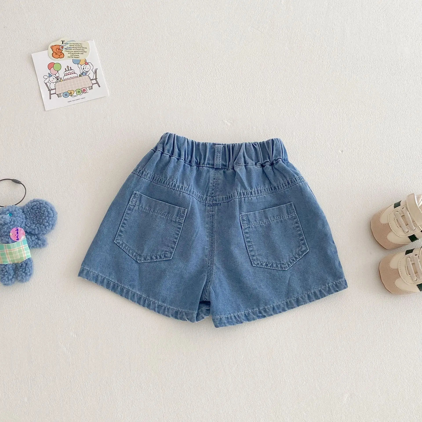 Milancel Stylish Denim Shorts for Kids Summer Baby Childrens Clothing 05Y Cute Embroidered Dinosaur Boys Casual 250303