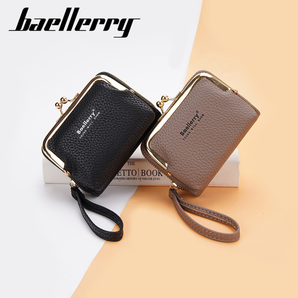 Baellerrys womens coin purse Korean version lychee pattern zipper accordion card bag mini mouth bag 250304