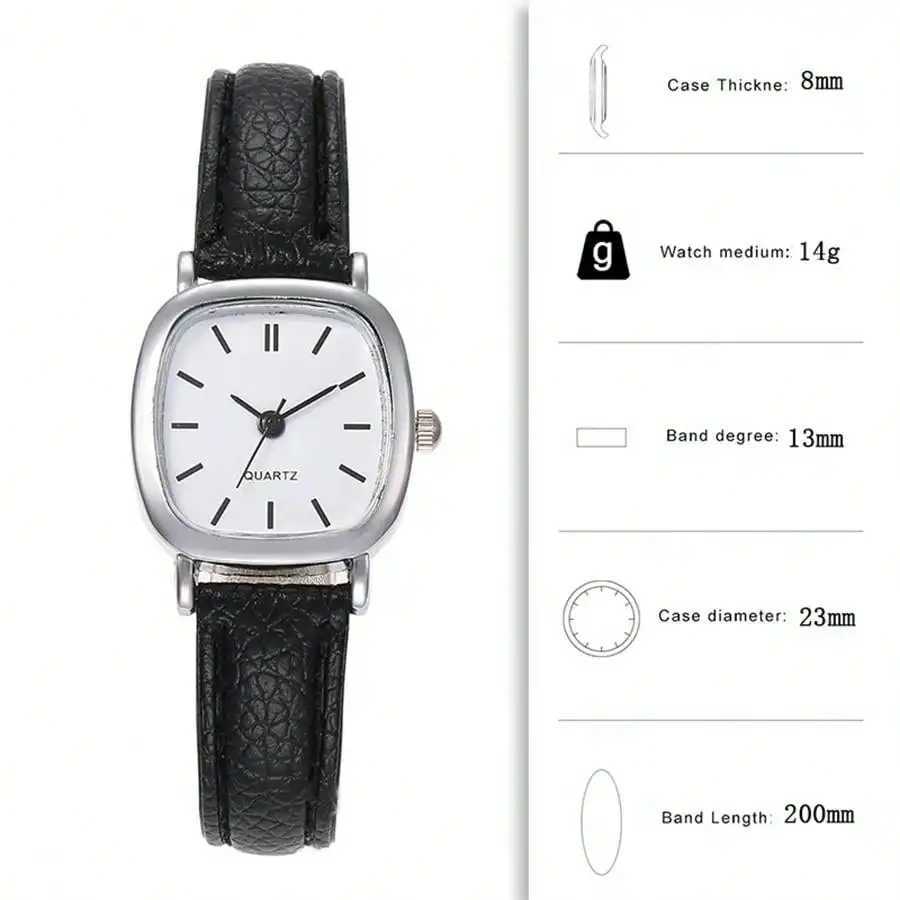 2Pcs es Women Couple Quartz Wrist Women Pu Lether es Ladies Clock Festival Gift female watchXJ250304