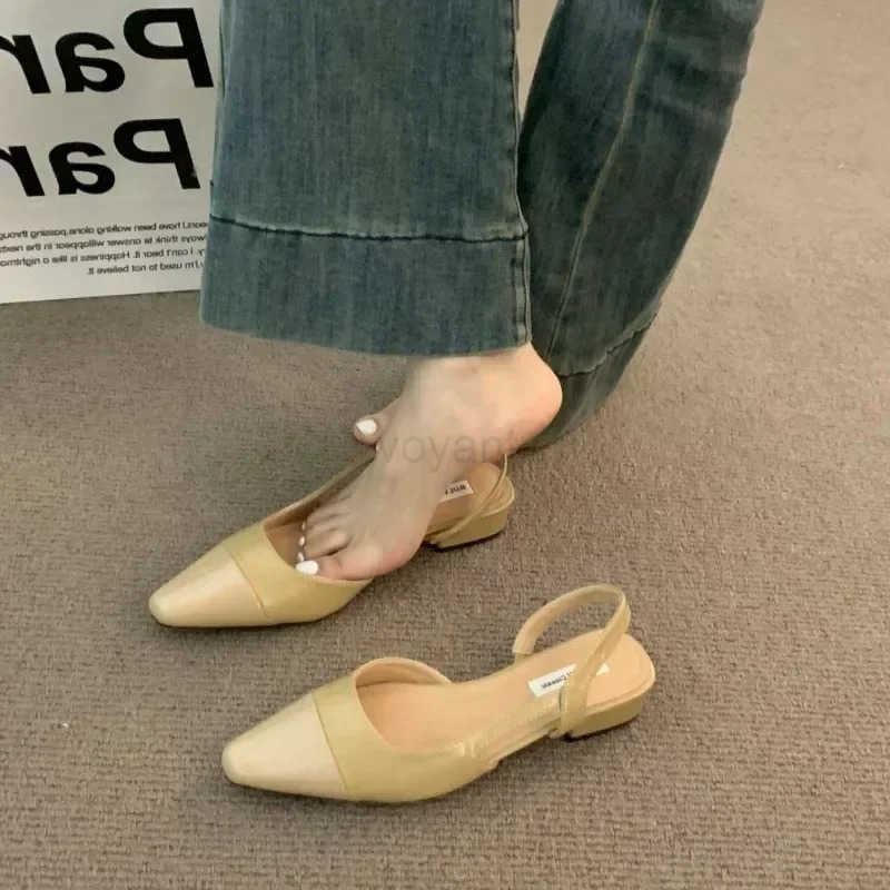 New 2025 summer ladies open heel fiable elegant ladies outdoor low heel wen beach dress wen Korean sandals large size Z250304
