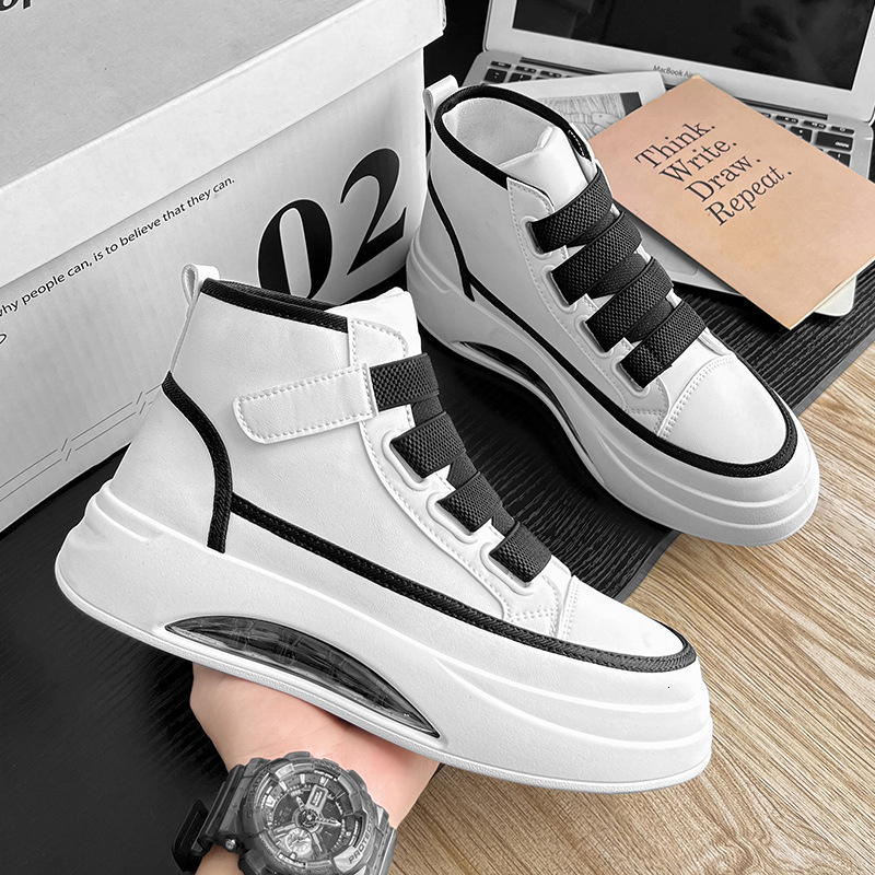 Thick Soled Men's Shoes 2024 Autumn New Designer Shoe Board With Increased Air Cushion Inside Youthful And Breathable Casual High Top Shoes For M