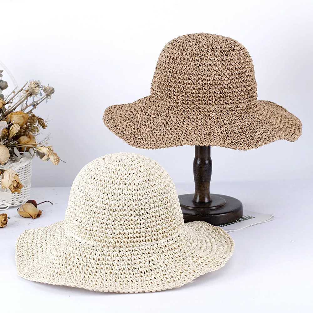 2023 Womens summer Beach c hat pure color bucket hat cool womens hats for the sun hat Str hat Hat for girl Hiking hatXJ250304