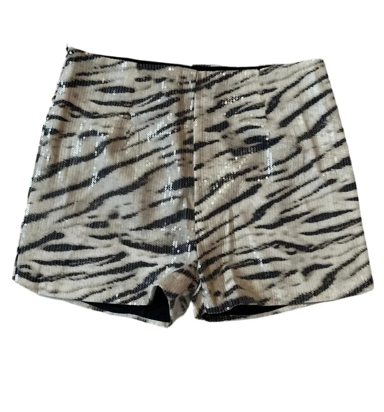CM.YAYA Women Sequined Leopard Print Sexy High Waist Leggings Shorts Streetwear Elastic Club Party Night Beach Shorts 250303