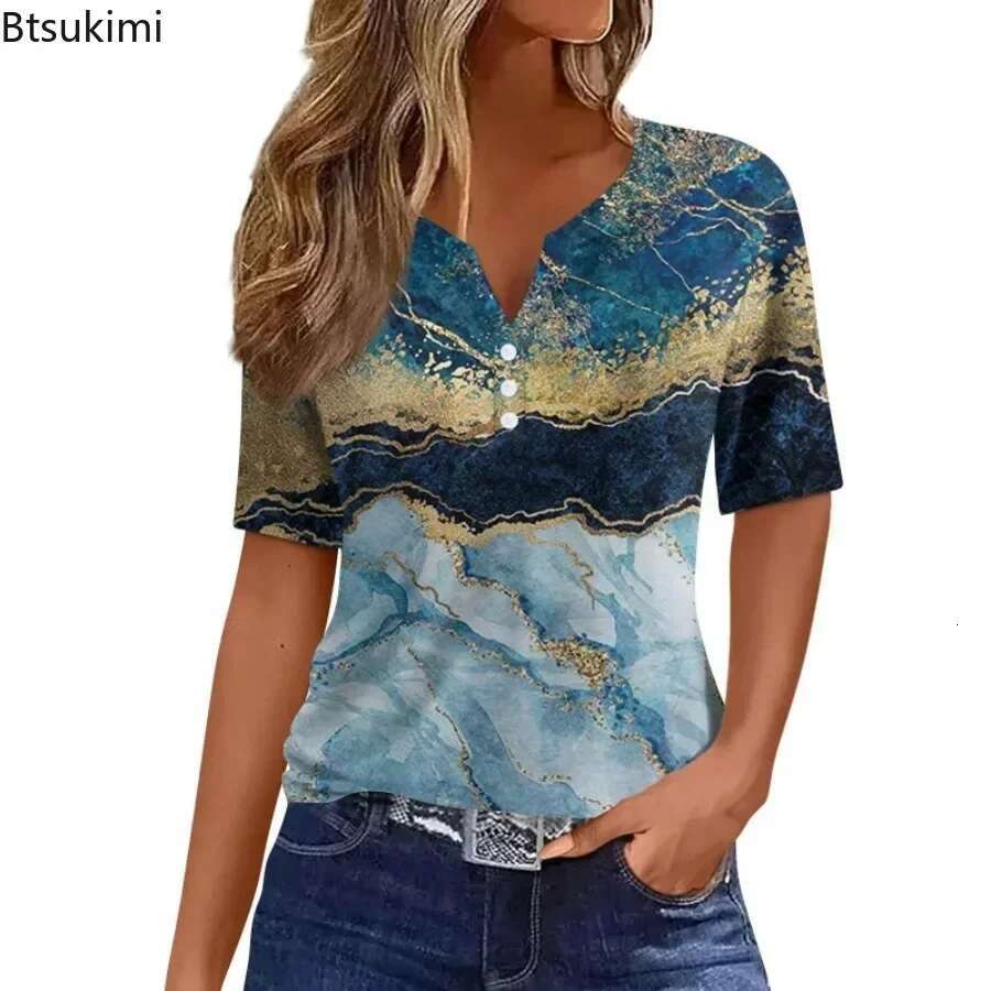 Fashion Streetwear Summer Women's Short-Sleeved Loose Casual Tees 3D Printing Design Elegant Women Clothing Simple T-Shirt Femme