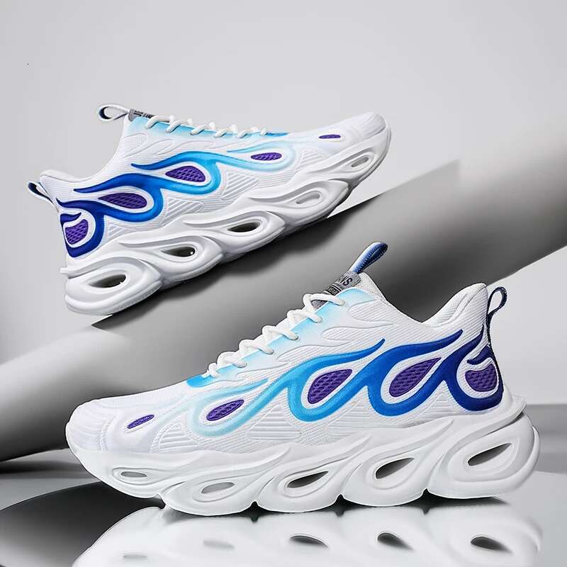 Mens Running Big Size Outdoor Sports Breathable Flat Soft Cushioning Walking Shoes 2025 Trendy Mesh Sneakers Man