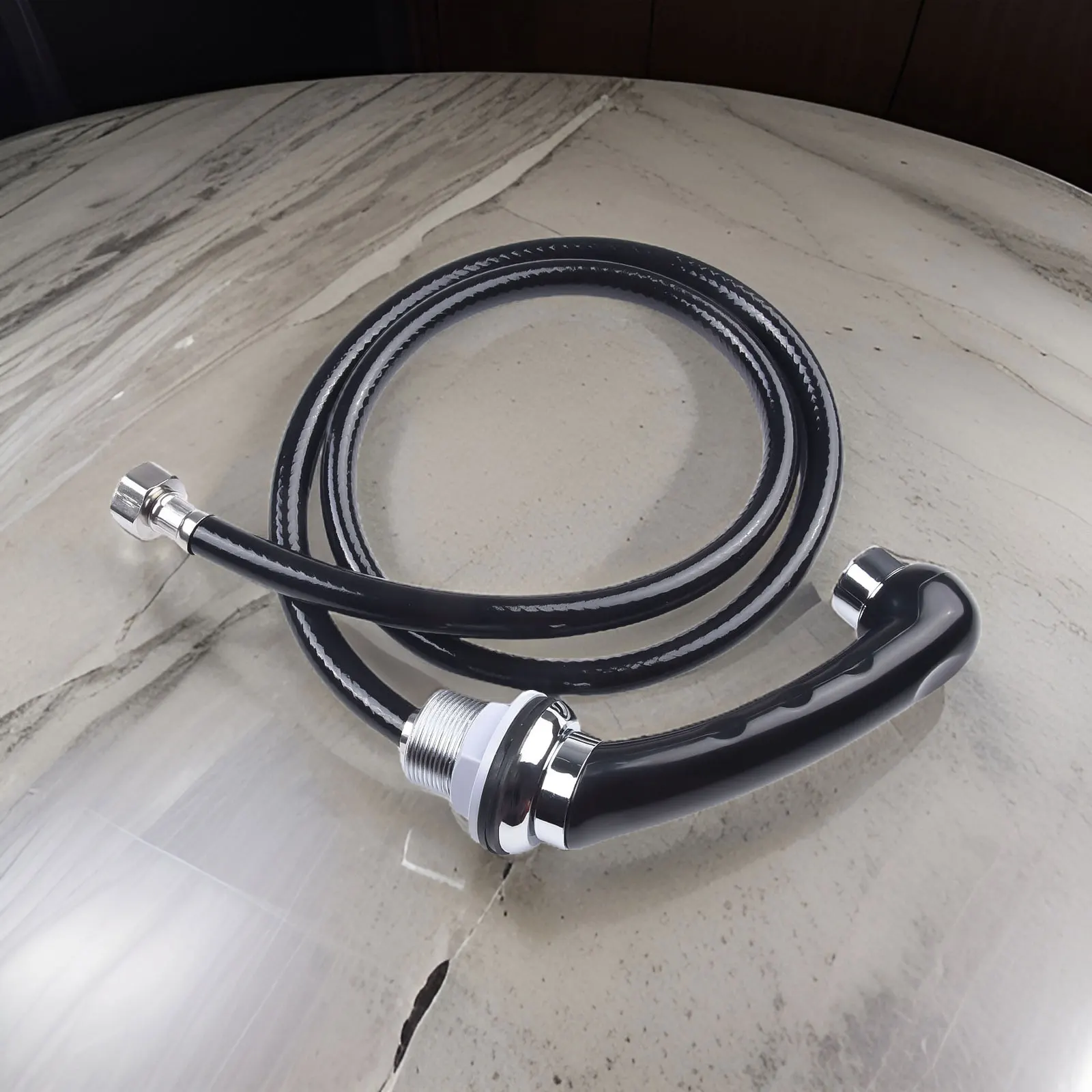 1Pc Shower Head With Hose Shampoo Bed Shower Head Salon Washbasin Hose Barber Shop Rinse Salon Black Alloy Shower Faucet