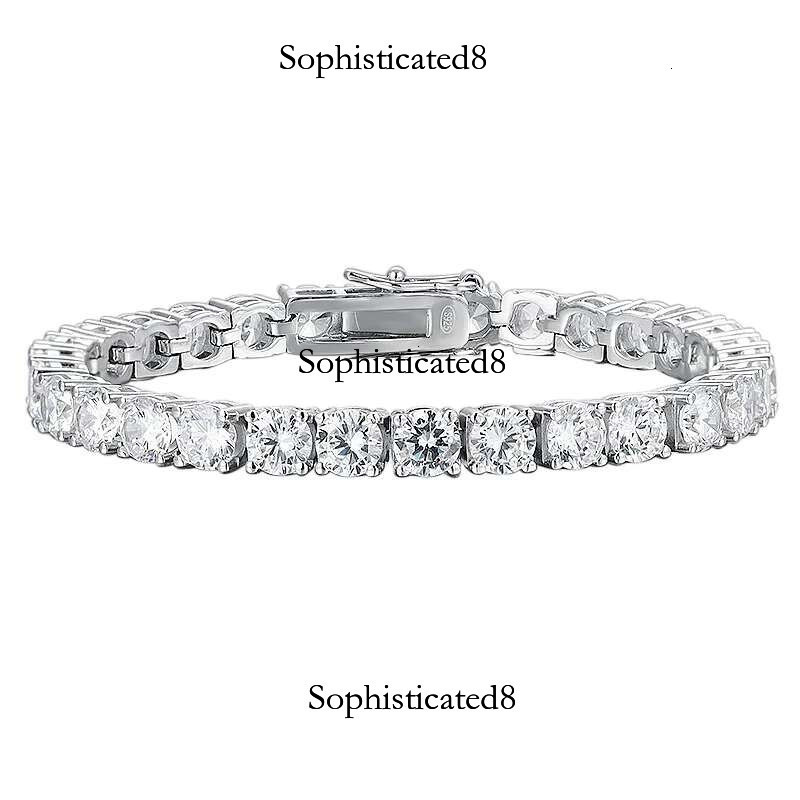 KNOBSPIN 5mm Moissanite Tennis Bracelet Necklace For Women Sterg Sier D VVS1 Lab Dia with GRA Certificate Jewelry