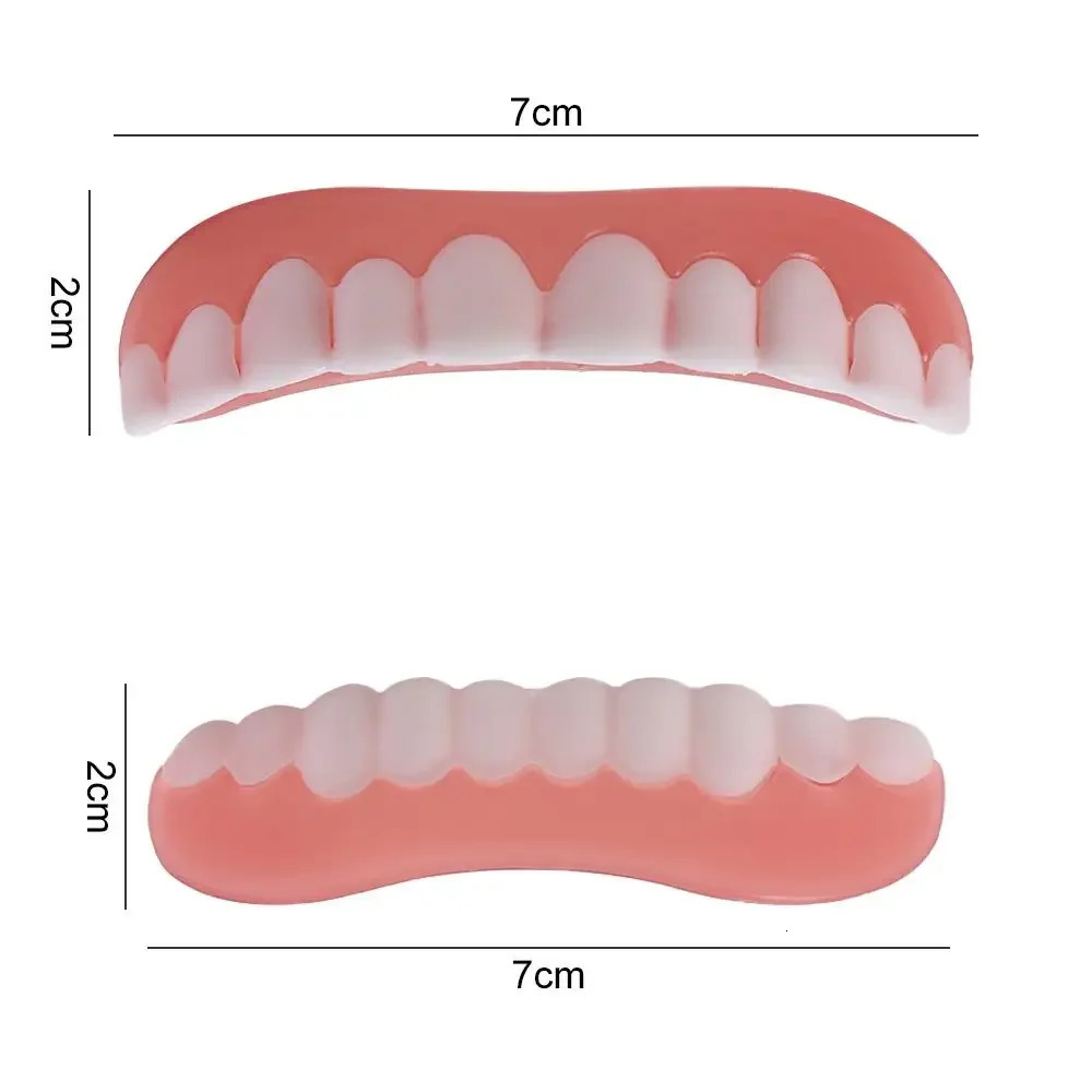 Sdotter False Teeth Silicone Upper Lower Veneers Teeth Braces Dentures Paste Dentures Temporary Fake Tooth Fake Teeth Whiten 250228