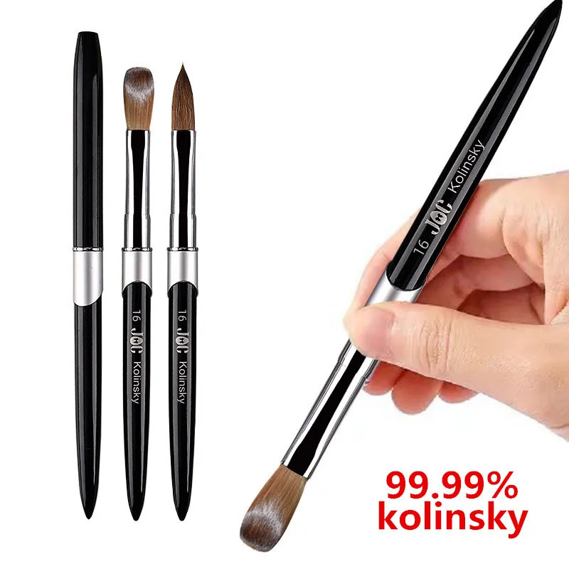 1PC Nail Acrylic Brush Kolinsky Sable Acrylic Brush UV Gel Carving Pen Brush Liquid Powder DIY Nail Drawing 250304
