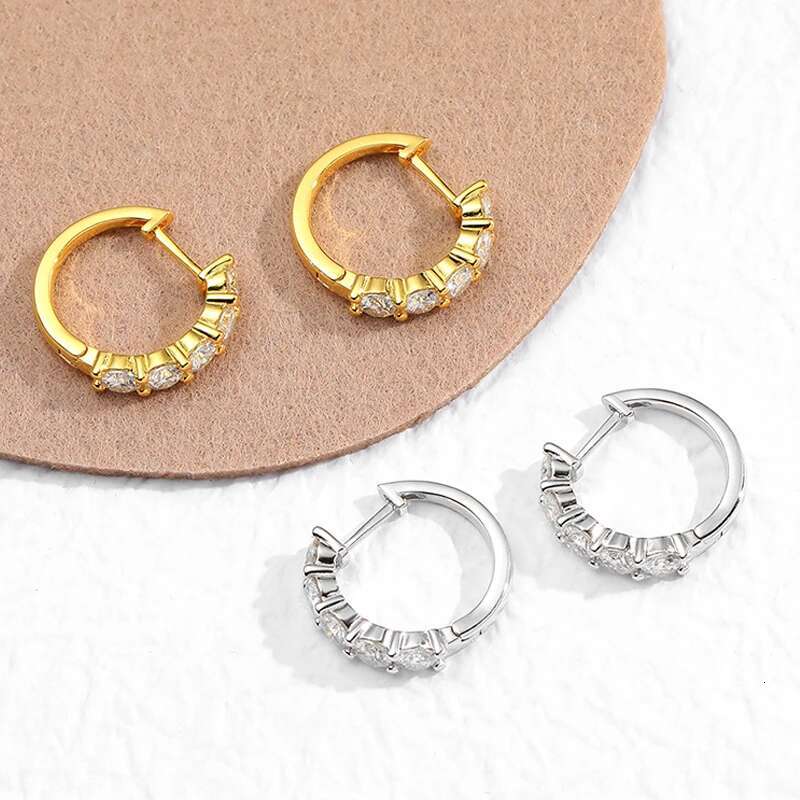 Smyoue 3cttw Moissanite Hoop for Women 4mm Stones D Color Sparkg Created Dia Earring 100% Sterg Sier